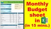 How to maintain monthly personal budget in Excel in just 15 minutes #21days21video
