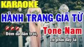 Karaoke Hành Trang Giã Từ Tone Nam Nhạc Sống | Trọng Hiếu