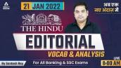 The Hindu Editorial Analysis | The Hindu Vocabulary by Santosh Ray | Banking \u0026 SSC Exams | 21 Jan