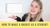 How to create a BUDGET as a STUDENT!