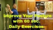 Improve Your Posture Greatly with 60 Sec. Daily Exercises-No Equipment