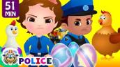 ChuChu TV Police Save The Super Hens from Bad Guys | Police Car Chase | ChuChu TV Surprise Eggs Toys